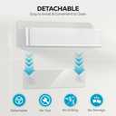Nieifi Adhesive Wall Shelf, Shower Shelves 5 Pack with Soap Holder, Shower Organizer for Bathroom Organization, Clear