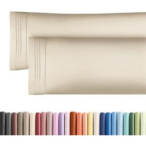 Body Pillowcases Set of 2-20x54 Long Body Pillow Case - Soft Body Pillow Cover for Sleeping & Side Sleepers - Comfy, Breathable, Wrinkle & Fade Free - Machine Washable w/Envelope Enclosure (Wheat)