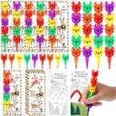 24 Sets Christmas Elk Crayons Party Favors 4 Colors Christmas Stacking Crayons with Double Sided Coloring Postcard Xmas Party Gifts Prize Bulk for Holiday Goodie Bag Stuffers Reward