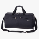 Kuston Sports Gym Bag with Shoes Compartment &Wet Pocket Gym Duffel Bag Overnight Bag for Men and Women-Black