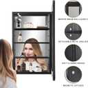 17" x 27" Black Medicine Cabinet with Mirror, Adjustable Shelves