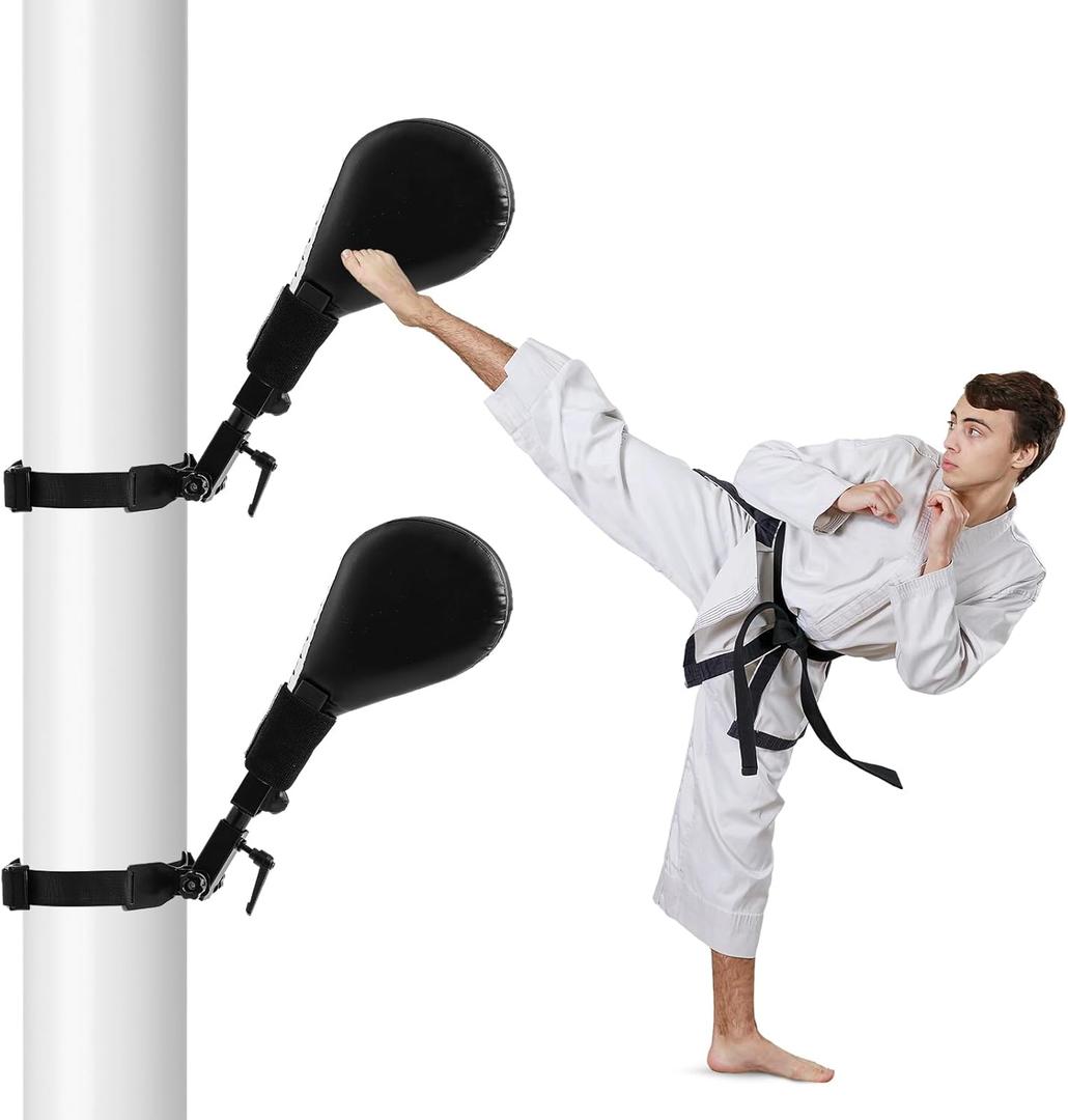 Taekwondo Kick Pads Boxing Pads Taekwondo Karate Sparring Gear Boxing Paddles Kicking Targets Martial Arts Training Equipment with Mounting Bracket for Youth Men (Black)