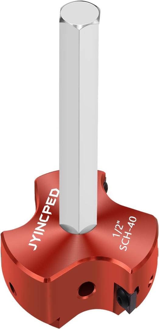 PVC Pipe Reamer 1/ 2 Inch Head, PVC Fitting Saver with 3 Carbide Insert, Socket Saver Plumbing Tool Plastic Pipe Fitting Reamer for Schedule 40 CPVC ABS Socket Hub, Fit Standard 1/ 2" Drills