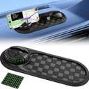 Multifunction Car Anti-Slip Mat Auto Phone Holder, Car Anti Slip Mat Phone Holder, Rotatable Anti Skid Car Dashboard Pad with Temporary Parking Number,Large Pad for Sunglasses Keys(Gray-Black)