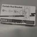 ANDGOO 6 Pack Adhesive Curtain Rod Holders, No Drilling Curtain Rod Brackets, Renter Friendly Curtain Hanger, Fits 0.5'' to 1.2'' Rods, Heavy Duty Curtain Rod Hooks for Apartment Bathroom Dorm Kitchen (Transparent)