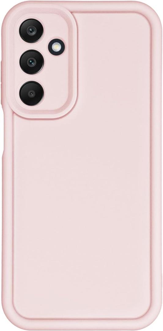 Puxicu Slim Case for Samsung Galaxy A25 5G, Enhanced Camera Protection, Shockproof Skin-Friendly Touch Soft Case Cover for Samsung Galaxy A25 Phone, Light Pink