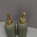 Natheeph 14OZ Ceramic Soap Dispenser Ceramic Soap Pump Dispenser Can Fill Liquid for Bathroom/Kitchen (2PC Green)