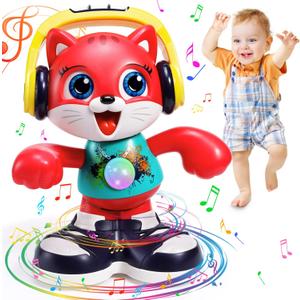 Baby Toys, Medium Dancing Cat for Baby Boys & Girls with Music & Recording, Kids Interactive Early Learning Educational Toddler Toys for 2 3 Year Old Boys Girls with Sound Lights Effect Birthday Xmas Gift