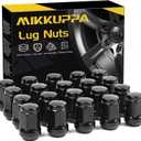 MIKKUPPA 1/2-20 Lug Nuts - Replacement for 1987-2018 Jeep Wrangler JK, 2002-2012 Jeep Liberty, 1993-2010 Jeep Grand Cherokee Aftermarket Wheel - 20pcs Black Closed End Solid Lug Nuts (1.38" long)