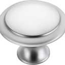 Ravinte 60 Pack Brushed Nickel Kitchen Cabinet Knobs 1-1/4 Inch Round Drawer Pulls Satin Nickel Stainless Steel Drawer Handles Door Hardware for Dresser Cabinets
