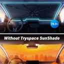 2026 TrySpace Car Windshield Sun Shade Umbrella - [Silver Heat Shield & UV Reflective] Protector for Cars, Universal Fit Medium (56"x31") | 25F Cooler, Friendly Vinyl Coatings Medium