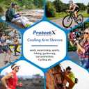ProtectX Sun Protection UV Cooling Arm Sleeves for Men Women - Breathable, Moisture-Wicking, Compression (White 1 Pair + Green 1 Pair)