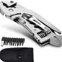 Multitool Wrench With 7 Tools/Pliers/Wire Cutter/Flat Screwdriver/Phillips Screwdriver/Portable Folding Multifunctional Adjustable Multi Purpose Stainless Steel Tool