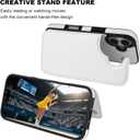ONETOP Compatible with iPhone 17 Wallet Case with Card Holder, PU Leather Kickstand Card Slots Case, Double Magnetic Clasp and Durable Shockproof Cover 6.3 Inch (White)