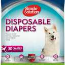 Simple Solution Dog Diapers Female, Dog Diapers, Potty Training, Super Absorbent, Breathable, Wetness Indicator for Urination, 22-37 Inch Waist, (XXL, 30ct) (30 Count)