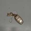 Key Fob Cover with Diamond Keychain Fit for Hyundai Car Key Holder Case Compatible with Hyundai 2023 2022 2021 2020 Sonata Santa Fe Tucson Smart Remote Key Protector, 5 Buttons (Gold-Heart)