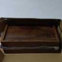 KLM Countertop Coffee Station Organizer, 2 Tier Wooden Shelf for Coffee Bar Accessories, Condiment Storage Caddy for Kitchen, Bathroom Counter Organizer, Home, Office - Brown