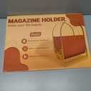 Aocii Magazine Holder, Artificial Leather Magazine Rack Floor with Golden Butterfly Hardware & Antique Brass Buckles, Bathroom Magazine Rack, Magazine Organizer for Floor Standing Home Decor