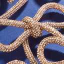 2025 Christmas Bow Ornaments, 3Pcs Champagne Bow Christmas Tree Ornament, Xmas Hanging Ornaments Decor Gift for Women Family Wreath, Garland, Gift Wrapping,Made with Rhinestones