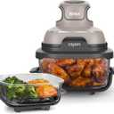 Ninja Crispi 4-in-1 Glass Air Fryer | 450F | Non-Toxic | 4QT & 6-Cup Glass Containers w/Lids | Microwave, Freezer, Dishwasher Safe | Max Crisp, Air Fry, Bake, Recrisp | Stone | FN101ST