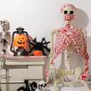 Halloween Decorations Creepy Blood Bandage, Haunted House Decor Scary Gauze Bandage, Crime Scene Props for Mummy, Cosplay Parties and Door Curtains(Blood Drop Text Pattern,27.6 ft)