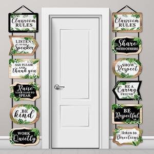 Sintuff Classroom Rules Posters Eucalyptus Farmhouse Classroom Decorations Class Rules Bulletin Board Decorations Set Rustic Green Banner Porch Sign Motivational Preschool Elementary Middle School