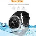 2 Pack Waterproof Wristband Compatible with Garmin Vivoactive 4S / Venu 3S / Venu 2S / Vivomove 3S, Quick Release 18mm Replacement Strap for Women Men