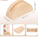 PATIKIL Table Number Holders, 8Pcs Wooden Table Name Stands Semicircular Design Modern Card Holders for Wedding Reception Anniversary Party Events, Wood Color