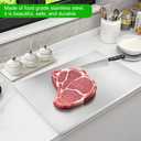 Stainless Steel Cutting Boards with Lip for Kitchen, Metal Chopping Board, Large Countertop Cutting Board for Meat, Fruits, Vegetables, Bread Noodle, Pizza and Baking(COLOR:silver)