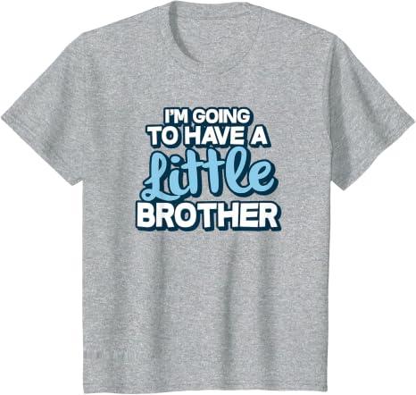 I'm Going to Have A Little Brother T-Shirt (M, Heather Grey)