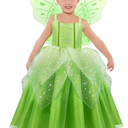 Princess Tinker Bell Halloween Costume for Girls, Birthday Party Fairy Dress Up, Special Occasion Dress with Wings 140