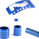 Suitable for Toyota FJ Cruiser 2007-2021 Handbrake Cover and Gear Shifter Head Cover, Gear Shift Panel Trim Cover Sets, Aluminum Alloy Interior Center Console Decoration Protection, 3PCS (Blue)