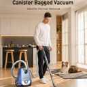Aspiron Canister Vacuum, 1700W/45Kpa Bagged Vacuum Cleaner,4QT Dust Bag