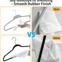 Non-Slip Rubber Coated Hangers, 20 Pack Plastic Clothes Hangers with 360° Swivel Hook 17.7 Inches Slim Space Saving Hangers for Adult Clothes Shirts Dresses Pants, Gray