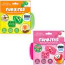 FUNBITES Sandwich Cutter for Kids Lunch, Mini Cookie Cutters, Bento Box Accessories, Cuts Food into Bite-Size Shapes for Toddler Lunch, Great for picky eaters - Green Squares/Pink Hearts 2pk