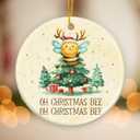 2 x Bee Ornament 2025 - Bee Christmas Ornament, Cute Animals Christmas Ornaments - Gifts for Bees Lovers - Ceramic Ornaments 2025