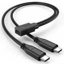 USB C Splitter 1 in 2 Out, USB Type C Splitter, USB C Female to Dual Type C Male Port Power Charging Cable (Only for Charging, Can't Transmit Data)