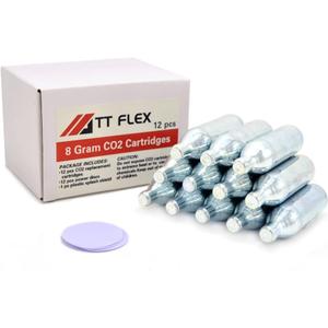 TTFLEX 8 Gram CO2 Cartridges, Kleer Drain Replacement Cartridges, 12 PCS | for Toilet Plunger, Drain Flush, Kitchen Sink Clogs, Bathroom Tubs, AC Drain Lines
