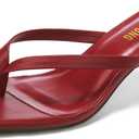 Women's Kitten Heels Sandals Square Open Toe Flip Flop Heels 1.8-2 Inch Heeled Sandals for Women (5.5, Red)