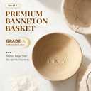 2 Pack Banneton Bread Proofing Baskets for Sourdough, 9 Inch Round Natural Rattan Proofing Basket for Dough Rising, Bread Proofing Bowl Sourdough Bread Baking Supplies for Home Bakers