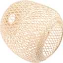 ORFOFE Large Woven Lampshade Bamboo Lamp Cover Pendant Lamp Cover Wicker Decorative Lampshade, 20x20cm
