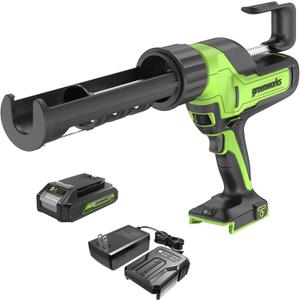 Greenworks 24V Cordless Caulk Gun 6-Speed Anti-Dripping with 2Ah Battery and Changer