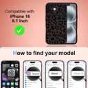KANGHAR for iPhone 16 Case Cute Leopard Design Soft Flexible TPU Large Window Camera Lens Protector Phone Case Protective Cover Black and Brown Cheetah Print