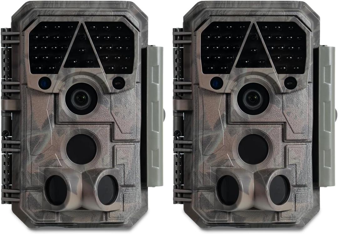 2 Pack (Non-Cellular, Non-WiFi) Trail Camera P70, 64MP 1296p, No-Glow IR Night Vision, Motion Activated, Waterproof, Game Camera