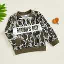 Gueuusu Kids Little Boys Camo Outfit Letter Embroidery Quarter Zip Sweatshirt Long Sleeve Stand Collar Shirt Hunting Clothes (Green)