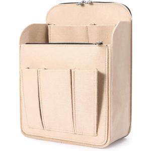 Yoillione Felt Backpack Organizer Insert for Women and Men, Large Travel Rucksack Insert with High Capacity, Lightweight Bag Organizer with Zipper Pockets (Medium, Beige)