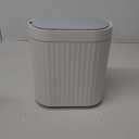 ELPHECO Bathroom Motion Sensor Trash can 2 Gallon Automatic Garbage Can, Slim Plastic Smart Trash Can with Lid, Commercial Intelligent Trash Bin for Bedroom, Bathroom, Office, White with Grey Trim