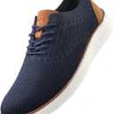 VILOCY Men's Casual Dress Sneakers Lace-Up Oxfords Business Mesh Breathable Walking Shoes Tennis Comfortable (8, Dark Blue)