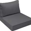 AAAAAcessories Outdoor Seat Cushions for Chairs, Fade-Resistant, Waterproof Patio Furniture Replacement Cushions, 23.5" x 25.5" x 5" + 23.5" x 13.5", Dark Gray