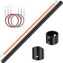 36 Inch Ceiling Fan Downrod with 6 x 18-AWG Wires,Ceiling Fan Extension Rod 1 Inch Outer Diameter, Improves Airflow,Suitable for Various Ceiling Fans(Black, No Threaded)